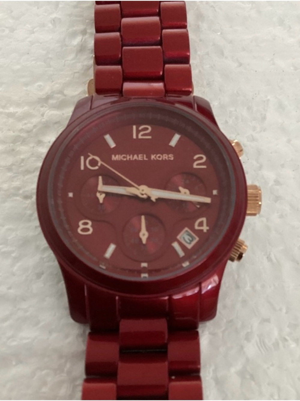 Michael Kors Runway Chronograph Red-Coated Stainless Steel Watch - Picture 7 of 13
